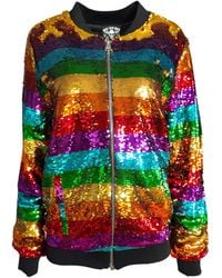 Any Old Iron - Horizontal Bomber Sequin Jacket - Lyst