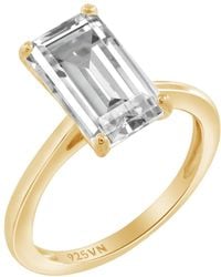 Diamonbliss - Five Carats Emerald Cut Solitaire Cocktail Ring - Lyst