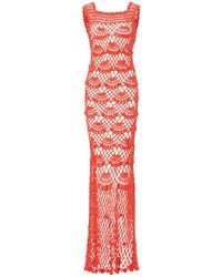 Andreeva - Coral Shell Handmade Maxi Crochet Dress - Lyst