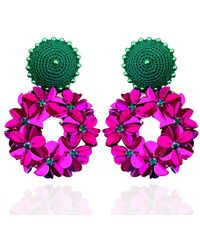 PINAR OZEVLAT - Petite Yasmine Hoops Fuchsia - Lyst