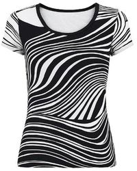 Conquista - Round Neck Print Top - Lyst