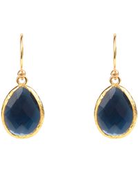LÁTELITA London Petite Drop Earring Sapphire Hydro Gold - Blue