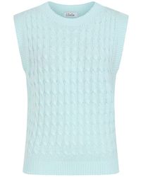Luella Fashion - Fowey Cable Knit Cotton Tank Top Ice - Lyst