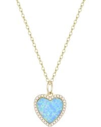 KAMARIA - Opal Heart Necklace With Crystals - Lyst