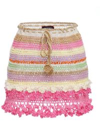 Andreeva - Malva Multicolor Handmade Crochet Mini Skirt - Lyst