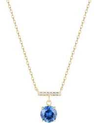 KAMARIA - Birthstone Solitaire & Crystal Bar Necklace - Lyst