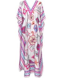 LOVEIST STORE - Morrel Printed Silky Satin Kaftan - Lyst