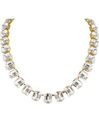 Laura Gray - Diamond Crystal Square Cut Necklace - Lyst