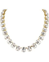 Laura Gray - Diamond Crystal Square Cut Necklace - Lyst
