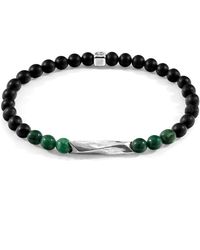 Anchor and Crew - Green Jade Orinoco Silver & Stone Bracelet - Lyst