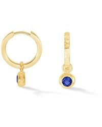 Dower & Hall - Sapphire Hammered Huggie Hoops - Lyst
