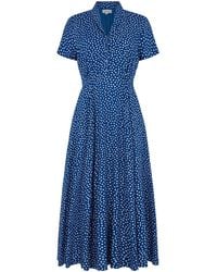 Emily and Fin - Adele Blue Scattered Spot Dress - Lyst