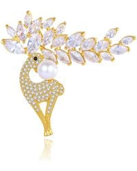 Classicharms - Pavé & Pearl Reindeer Multi Way Brooch Pendant - Lyst