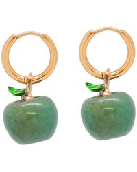 VALERIE CHIC - Apple Aventurine Hoop Earrings 18K - Lyst