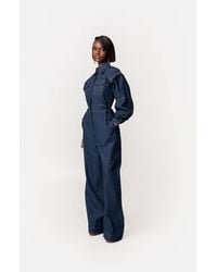 Ofuure - Denim Pinstripe Jakki Jumpsuit - Lyst