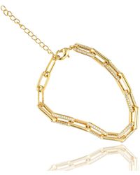 Denise Pacini - Statement Paperclip Chain Bracelet With Pave Stones - Lyst