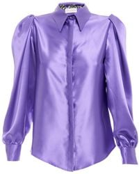 Sofia Tsereteli - Purple Silk Blouse - Lyst
