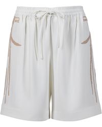 Lendrop Studios - Leiko Crepe Long Embroidered Shorts - Lyst