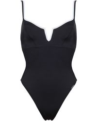 Free Society - Contrast Piping V Swimsuit In - Lyst