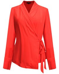 Smart and Joy - Warp Long Sleeves Blouse - Lyst