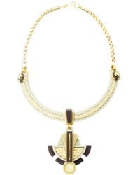 Gissa Bicalho - Acrylic Handmade Necklace Buriti Kahki - Lyst