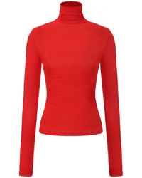 FRONT ROW SHOP - Open-Back Wool Jersey Top - Lyst