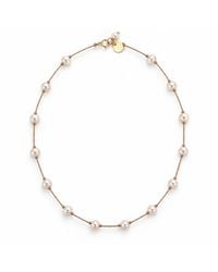 Lalinde - Neutrals Floating Pearl Choker - Lyst