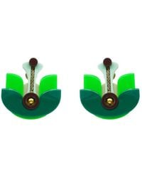 Gissa Bicalho - Handmade Acrylic Earring Short Lotus Flower - Lyst