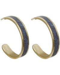 Zeworks - Kai Lapis Lazuli Hoop Earrings - Lyst