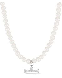 Dower & Hall - Pearl Nomad T-Bar Necklace - Lyst
