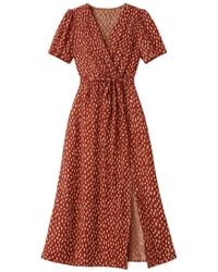 Yumi' - Spot Wrap Midi Dress - Lyst