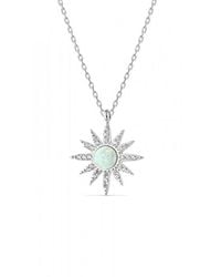 Spero London - Opal Sun Sterling Necklace - Lyst