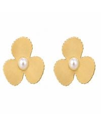 Silver Moon - Vermeil Pearl Earrings – Trillium - Lyst