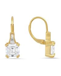 Kylie Harper - Vintage Asscher Cut Diamond Cz Leverback Earrings - Lyst