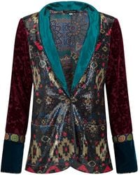 Boutique Kaotique - Sequin And Velvet Blazer - Lyst