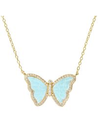 KAMARIA - Amazonite Butterfly Necklace With Crystals - Lyst