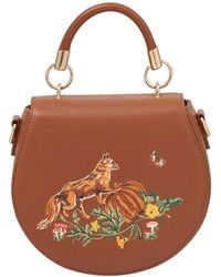 Fable England - Embroidered Vegan Leather Saddle Crossbody Bag - Lyst