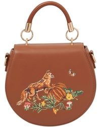 Fable England - Embroidered Vegan Leather Saddle Crossbody Bag - Lyst