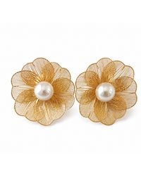 Nuvv Collection - Convertible Flower Earrings With Detachable Pearl Studs - Lyst