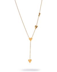 Ebru Jewelry - Golden Heart Y Necklace - Lyst