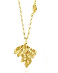 Unaloe - Leaf Pendant Necklace For – Vermeil Statement Floral Jewelry - Lyst