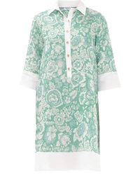Haris Cotton - Printed Button Front Linen Tunic - Lyst