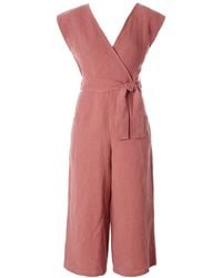 Italia A Collection - Sienna Linen Zero Waste Jumpsuit - Lyst