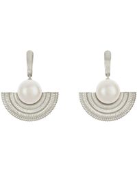 Zoe & Morgan - Adella Pearl Earrings Silver - Lyst