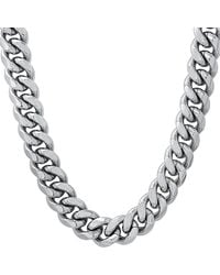 Steeltime - Stainless Steel 14Mm Miami Heavy Cuban Necklace Chain With Box Clasp 24 - Lyst