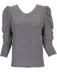 Lalipop Design - Silver Knitted Round Neck Blouse - Lyst