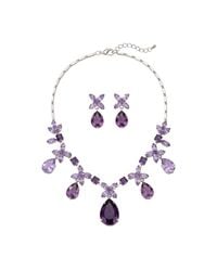 Modenaire - Elegant Crystal Necklace And Earrings Set - Lyst