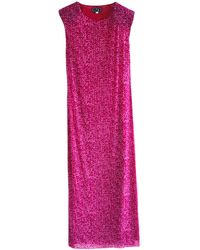 L2R THE LABEL - Shoulder Pad Printed Mesh Dress - Lyst