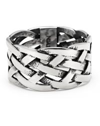 Nialaya - Stainless Steel Woven Chain Ring - Lyst