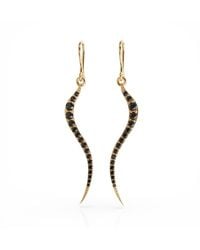 Linda Fiore - Swirl Earrings Vermeil With Onyx Cz - Lyst